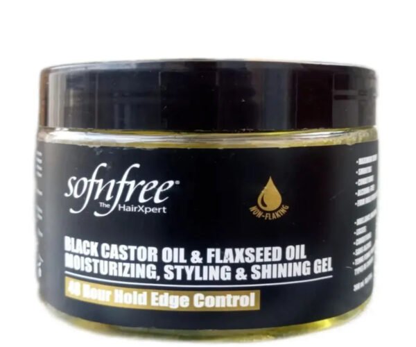 Sof n Free Black Castor Oil Flaxseed Oil, Moisturizing, Styling & Shining Gel