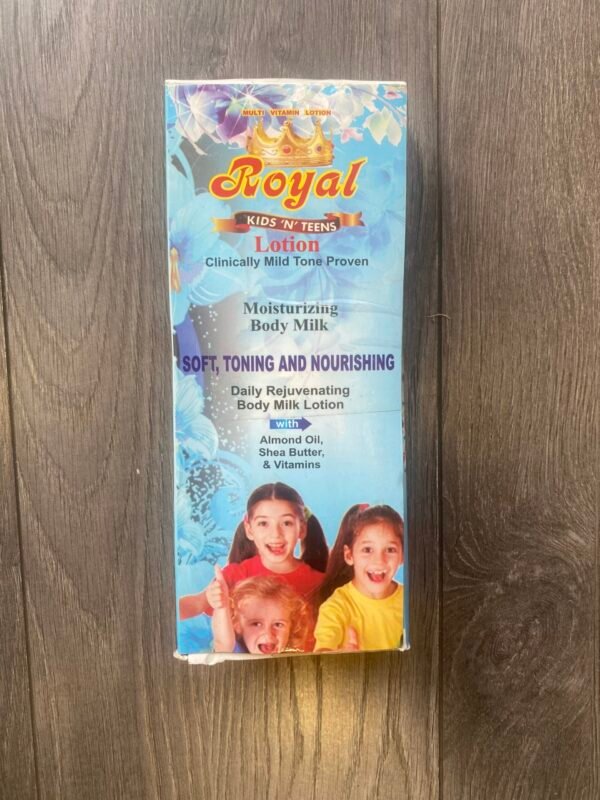 Royal Kids & Teens moisturizing body milk lotion with almond oil, Shea butter and vitamins